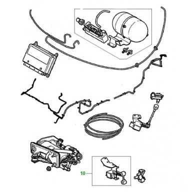 USED RIDE LEVEL SENSOR WITH BRACKET, LEFT FRONT  C2C40510